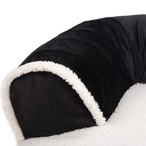  Big Incisors Small Dog Mats Food And Water, Luxury Comfortable Pet Sofa Warm Soft Velvet Large Dog Bed Puppy House Kennel Cozy Cat Nest Sleepping Mat Cushion Pet Bedding-Black-60x40x11cm