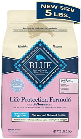  Blue Buffalo Life Protection Formula Natural Puppy Small Breed Dry Dog Food, Chicken And Oatmeal 5-lb Trial Size Bag