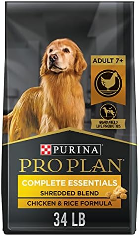  Purina Pro Plan Senior Dog Food With Probiotics For Dogs, Shredded Blend Chicken & Rice Formula - 34 Lb. Bag