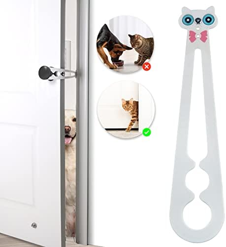  Cat Door Stopper - Ellasdan Cat Door Holder Dog Door Keeps Dogs & Kids Out Of Litter & Food, Cat Door Interior Door, Flexible Cat Door Latch (2 Packs）