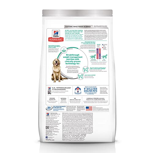  Hill's Science Diet Adult Perfect Weight Chicken Recipe Dry Dog Food, 25 Lb. Bag