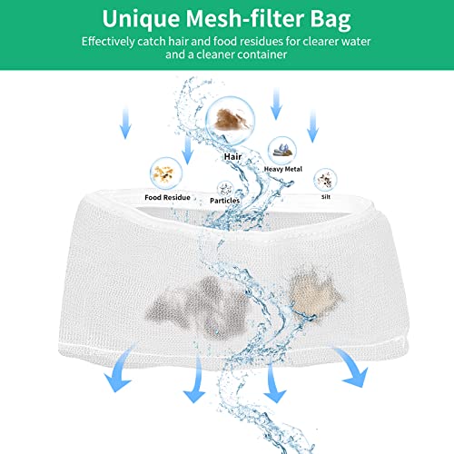  Replacement Filters For 230oz Dog Water Fountain, Made Of Activated Carbon And PP Cotton, Kastty Food Grade Water Fountain Filters, 6pes Filter + 6pes Mesh + 6pes Sponge