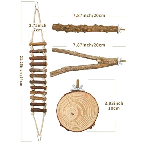  JYDQM 4Pcs/Set Pet Bird Chew Toys Parrot Perches Cage Ladders Stand Paw Grinding Toys For Parrot Bites Pet Product