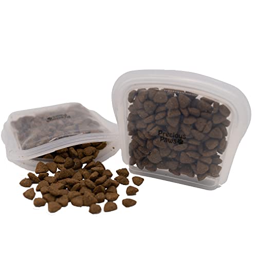 Precious Paws - Large Dog Treat Pouch For Training With 2 Pack Silicone Zipper Treat Bags - Great For Wet Or Dry Foods And Treats!