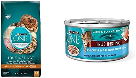  Purina ONE Natural, High Protein, Grain Free Dry Cat Food, True Instinct With Real Chicken - 14.4 Lb. Bag