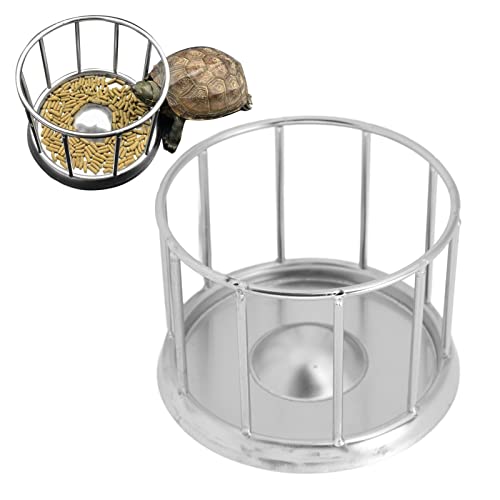  Reptile Stainless Steel Food Dish, Pet Round Railing Shape Tortoise Dish Water Tray Dish Water Tray For Home Vivarium Pet Store Lizard Turtle Chameleon Reptiles
