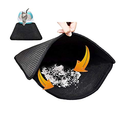  YangYan Waterproof Pet Cat Litter Mat Double Layer Litter Cat Pads Trapping Pet Litter Box Mat Cat Products Bed For Cats House Clean (Color : Pink, Size : 40X50cm)