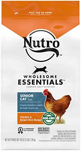  NUTRO WHOLESOME ESSENTIALS Natural Dry Cat Food, Adult Cat Chicken & Brown Rice Recipe Cat Kibble, 5 Lb. Bag