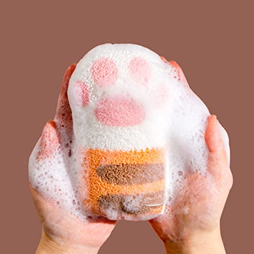  HEIMP 2pcs Multipurpose Scrubber Shaped Scrubbing Skin For Pet Paw Cleaners Shower Sponges Mesh Sponge Cute Foam Scrubbers Infant Newborn Food Loofha Soap Back Bowl Dog Kids Ball Loofah