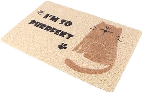  Outdoor Mats Cat Litter Mat, Cat Pad Cat Food Feeding Mat Pet Cushion Cat Litter Pad Washable Dog Cat Mat For Litter Boxes， Grey Cat Pattern Electric Litter Box