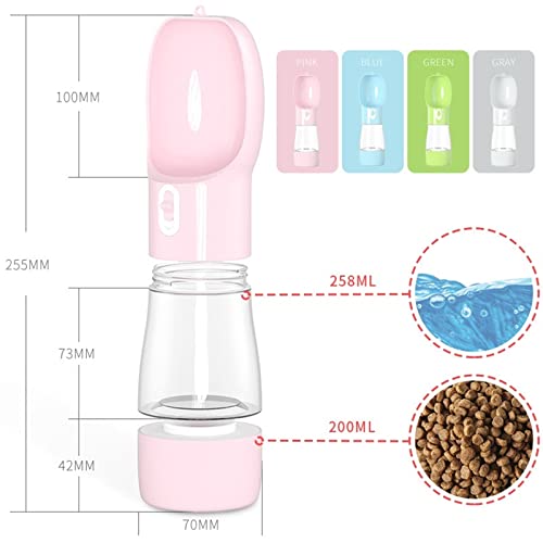  AACARB Cat Water Dispenser, Pet Pet Dog Water Bottle Feeder Bowl Portable Water Bottle Pet Food Outdoor Travel Drinking Dog Bowls Water Bowl For Dogs (Size : Grey1)