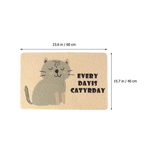  Outdoor Mats Cat Litter Mat, Cat Pad Cat Food Feeding Mat Pet Cushion Cat Litter Pad Washable Dog Cat Mat For Litter Boxes， Grey Cat Pattern Electric Litter Box