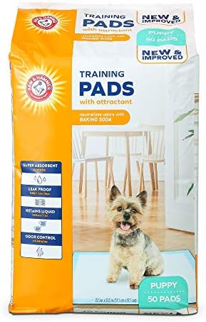  Arm & Hammer For Dogs Training Pads For Stay-at-Home Dogs | New & Improved Super Absorbent, Leak-Proof, Odor Control Quilted Dog Training Pads With Baking Soda | 75 Count Wee Wee Pads,White