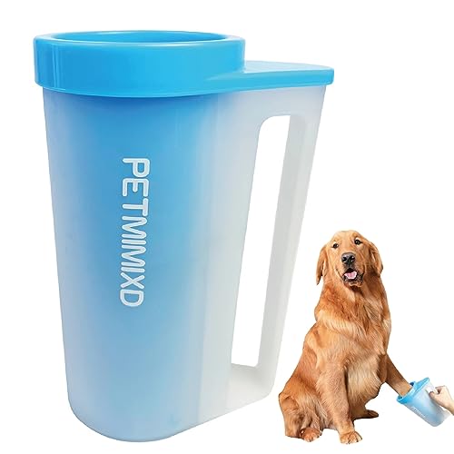  PETMIMIXD Dog Paw Cleaner For Dogs,Dog Paw Washer With Handle,Mudbuster Portable Pet Paw Cleaner, Medium, Blue