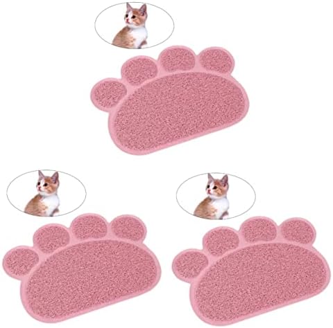  Washable Rugs 3pcs Shape Non- Feeding Control Bowl *cm Placemat Scatter Paw Puppy Pet Kitten Food Cat Dish Matswaterproof Dog Litter Soft PVC Water Rug Mat Washable Rug