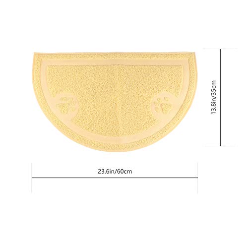  EVANEM Washable Rug Washable Rug Washable Runner Rug Of 2 Cat Litter Tray Cat Litter Cushion Pet Supplies Cat Pad Mat, Pratical Semicircular Half Circle Rug Plastic Bins Plastic Bins