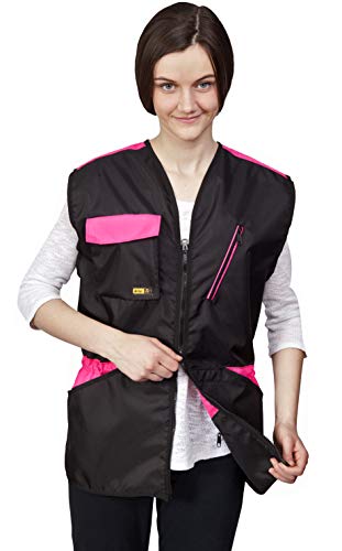  Dingo Dog Training Vest For Agility Dog Sports Training Waterproof Many Pockets For Carry Toys&Snacks 2-Way Zipper Drawstring Waist Pink Power S Size 16400-2