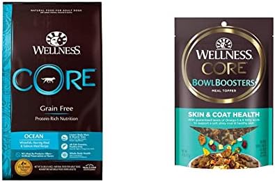  Wellness CORE Grain-Free High-Protein Dry Dog Food, Natural Ingredients, Made In USA With Real Meat, All Breeds, For Adult Dogs (Original Turkey & Chicken, 4-Pound Bag)