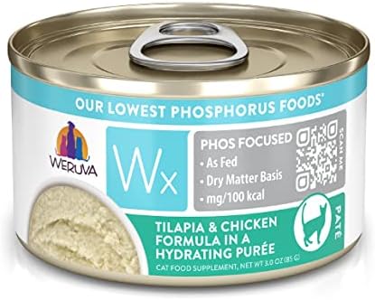  Weruva Wx Phos Focused, Tilapia & Tuna Formula In A Hydrating Purée, 3oz Can (Pack Of 12)