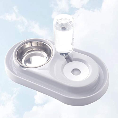  POPETPOP Pet Food Bowl Doubled Feeding Bowls Dog Bowl Dish Water Feeder Dispenser Food Feeding Bowl With Water Bottle For Dog Cat Auto Feeder