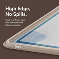  Pee Pad Tray For Dogs - Raised Lip Edge For No Spill Floor Protection, 27” X 27” Non-Slip Silicone Mat - Large Beige