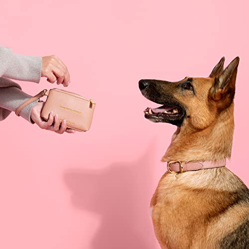  KATIE LOXTON Paw-FECT Zip Top Pebbled Vegan Leather Pet Treat Bag Pouch Pink
