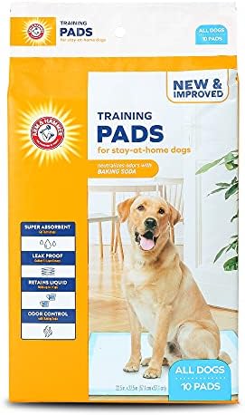  Arm & Hammer For Dogs Training Pads For Stay-at-Home Dogs | New & Improved Super Absorbent, Leak-Proof, Odor Control Quilted Dog Training Pads With Baking Soda | 75 Count Wee Wee Pads,White