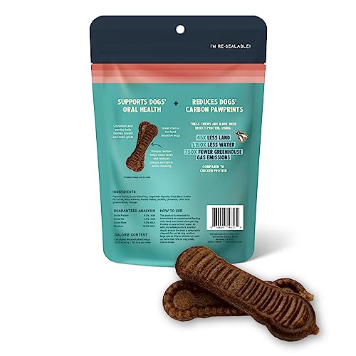  Jiminy's Dental Chews For Large Dogs – Cinnamon Dog Dental Chews, Teeth Cleaning Dog Treats, Reduce Tartar And Plaque, Made In USA, Cruelty Free, Dog Breath Freshener – 7 Count, 1-Pack