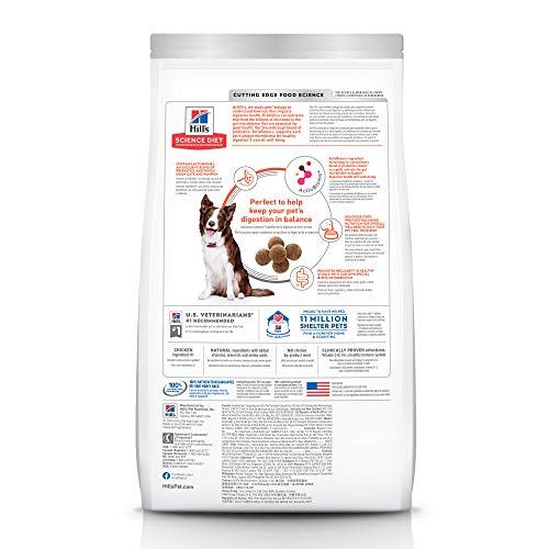  Hill's Science Diet Dry Dog Food, Adult, Perfect Digestion, Chicken, Brown Rice, & Whole Oats Recipe, 3.5 Lb. Bag