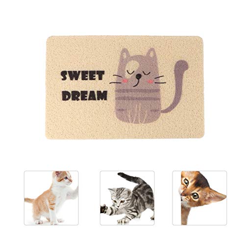  Mipcase Large Cat Litter Mat 3pcs Kittens Cats/Litter Food Cm Inch Pad Puppy Urine Dogs Mat Backing, Sleeping Pet, Kitten With Non- Fedding Mat, Mat- Proof Beige Scatter For Washable,
