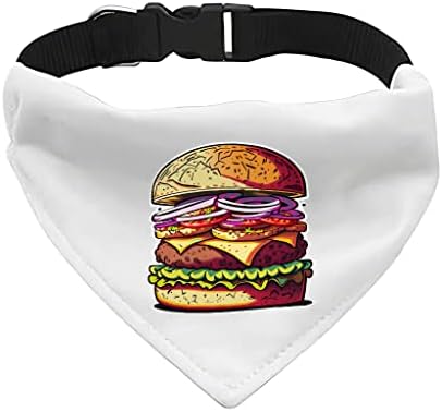 GENERIC Burger Pet Bandana Collar - Fast Food Scarf Collar - Printed Dog Bandana - XL