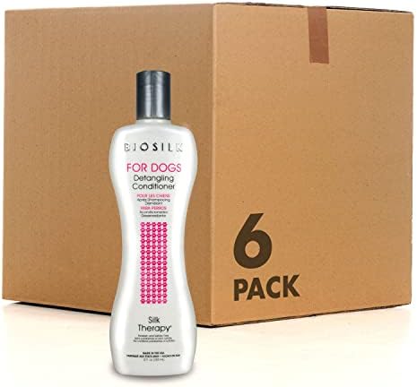  BioSilk For Dogs Silk Therapy Detangling Shampoo And Conditioner Bundle, 12 Fl Oz Each | Matted Hair Dog Detangler, Dog Detangling Shampoo & Conditioner | Sulfate And Paraben Free, Made In The USA