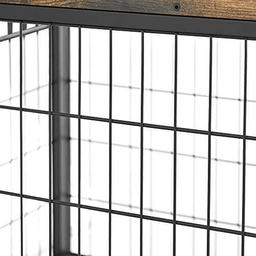  Furnished Wooden Dog Crate End Table, Small Dog Crate Furniture, Storage Console With Pull-Out Drawer, Furnished Dog Cage (Rustic Brownn, 19.69" W X 22.83" D X 26.97" H)
