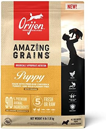  ORIJEN Puppy Dry Dog Food, Grain Free Dry Dog Food For Puppies, Fresh Or Raw Ingredients, 4.5lb