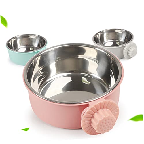  Mipcase 3pcs Size Pet Budgies Parrot Birds Cup Hanging Water Dog Small Puppy For Bows Chinchilla Conure Feeder Food Pets Feeders Bowl Cage Supplies Dish S Coop Macaw Bird Animal Grey