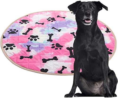 SPXTEX Dog Crate Pads Dog Pee Pads Rugs Washable Dog Pads, Non Slip Puppy Pee Pads For Small Dogs, Waterproof Pet Pad Rug, Dog Whelping Training Pads For Dogs, 1 Piece, 82" Round