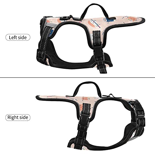  Cartoon Food Sushi Sashimi Dog Harness Adjustable Reflective Dogs Harness Soft Vest Harness For Dog Puppy Pets (with Drawcord)