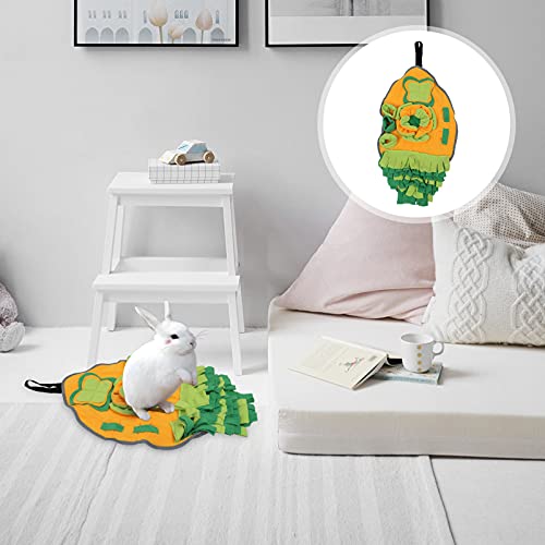  Rabbit Snuffle Mat Educational Toys Rabbit Foraging Mat Interactive Feed Game For Boredom Fleece Bed Treat Dispenser For Rabbits Bunny Guinea Pigs Chinchillas Ferrets Dogman Toys