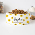 GENERIC Sunflowers Pet Bowl With Customized Name, Pet's Name Bowl, Food Bowl For Dog, Cat Bowl, Ceramic Bowl Available In Two Sizes