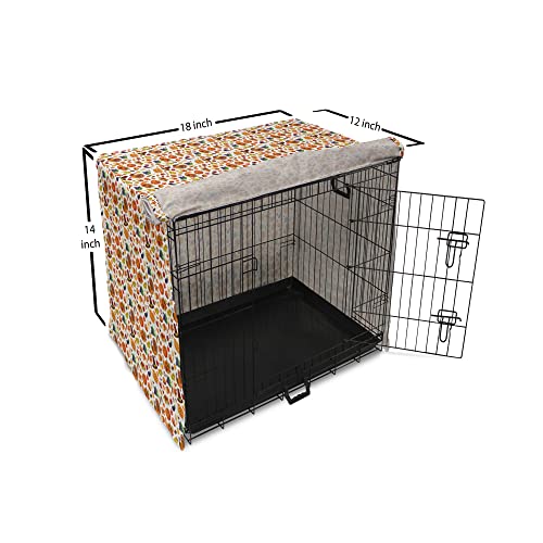  Lunarable Thanksgiving Dog Crate Cover, Food Abundance Autumn Harvest Traditional Celebration Dinner Pattern, Easy To Use Pet Kennel Cover For Small Dogs Puppies Kittens, 18 Inch, Multicolor