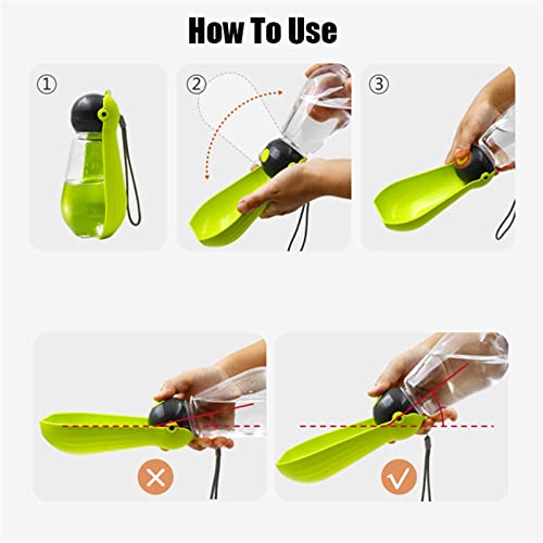  AYENCI Cat Automatic Water, Portable Dog Water Bottle Foldable Pet Feeder Dispenser Water Bottle Outdoor Travel Drinking Pet Dog Drink Bowls Dogs Supplies (Color : Green)