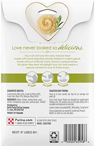  Shadowlish Fancy Feast Savory Purée Naturals In A Demi-Glace - Cat Treats Bundle With A Bonus Shadowlish Reusable Container Of Catnip
