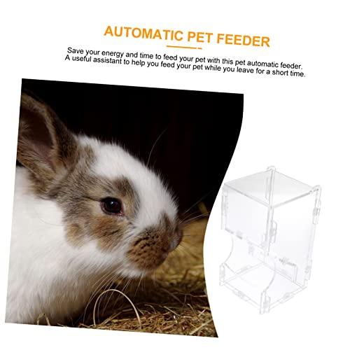  EVANEM Hamster Feeder Rabbit Hay Feeder Hamster Auto Feeder Small Animal Clear Feeder Clear Feeder For Hedgehog Transparent Food Dispenser Plastic Feeder Hamster Feeding Bowl Food Plate