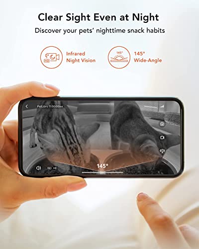  PETLIBRO Automatic Cat Feeder With Camera For 2 Cats, 1080P HD Video Night Vision, 5G WiFi Pet Feeder Pet Camera With Phone APP 2 Way Audio, Low Food & Motion & Sound Alerts For Cat & Dog Dual Tray