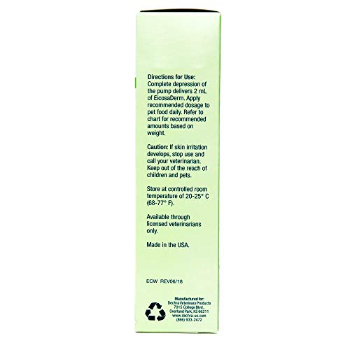  Dechra EicosaDerm Omega 3 Liquid For Dogs & Cats - Nutritional Fatty Acid Supplement, 8 Fl Oz (Pack Of 1)