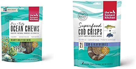  The Honest Kitchen Ocean Chews Hearty Wolffish Skins Dog Treats, 6 Oz (Beams)