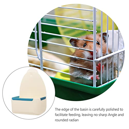  Mipcase Indoor Rabbit Hutch 2Pcs Hanging Pet Bowls Bunny Food Bowl Rabbti Hanging Cage Box Bird Cage Cups For Small Animal Dogs Puppies Cats Guinea Pigs Chinchillas White Bunny Hay