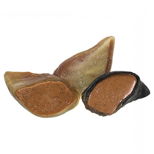  Pawstruck Cow Hooves For Dog Pet Food- Peanut Butter Filled, Made In The USA Bulk Dog Dental Treats & Dog Chews Beef Hoof, American Made (5 Peanut Butter Filled Hooves), 1.3 Pounds