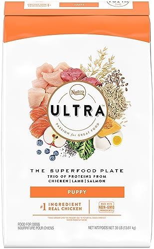  Nutro Ultra High Protein Natural Dry Dog Puppy Food With A Trio Of Proteins From Chicken Lamb And Salmon, 4 Lb. Bag