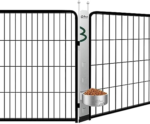  FXW Anti-tip Feeding Station With 32oz Dog Bowl, Use With Dog Playpen, Fits 24'' Height Of Fence│Patent Pending